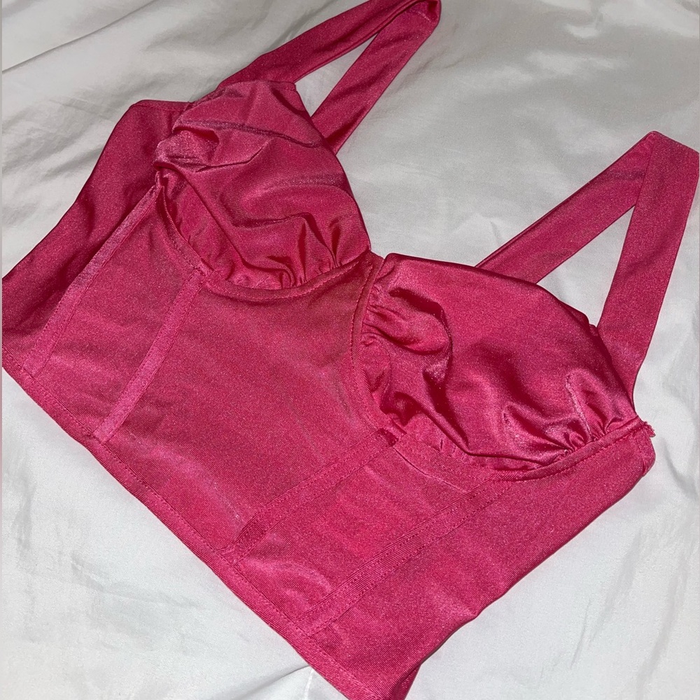 Shein cropped pink shirt